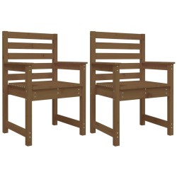 vidaXL Gartenstühle 2 Stk. Honigbraun 60x48x91 cm Massivholz Kiefer
