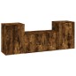 vidaXL 3-tlg. TV-Schrank-Set Räuchereiche Holzwerkstoff vidaXL 3-tlg. TV-Schrank-Set Räuchereiche Holzwerkstoff