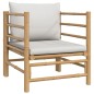 vidaXL 7-tlg. Garten-Lounge-Set mit Hellgrauen Kissen Bambus vidaXL 7-tlg. Garten-Lounge-Set mit Hellgrauen Kissen Bambus