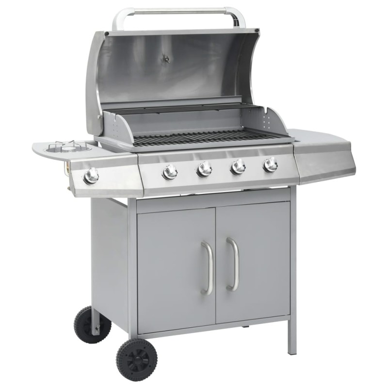 Gasgrill 4+1 Brenner Silbern Edelstahl Gasgrill 4+1 Brenner Silbern Edelstahl