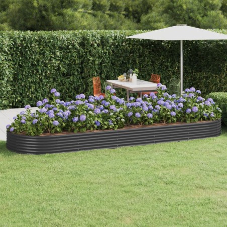 vidaXL Hochbeet Pulverbeschichteter Stahl 450x140x36 cm Anthrazit