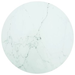 vidaXL Tischplatte Weiß Ø90x1 cm Hartglas in Marmoroptik