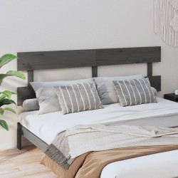 vidaXL Kopfteil Grau 204x3x81 cm Massivholz Kiefer