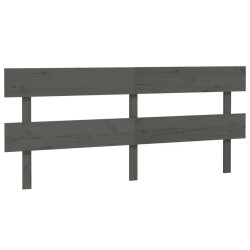 vidaXL Kopfteil Grau 204x3x81 cm Massivholz Kiefer