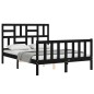 vidaXL Massivholzbett mit Kopfteil Schwarz 120x200 cm vidaXL Massivholzbett mit Kopfteil Schwarz 120x200 cm