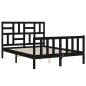 vidaXL Massivholzbett mit Kopfteil Schwarz 120x200 cm vidaXL Massivholzbett mit Kopfteil Schwarz 120x200 cm