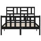 vidaXL Massivholzbett mit Kopfteil Schwarz 120x200 cm vidaXL Massivholzbett mit Kopfteil Schwarz 120x200 cm