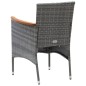 Garten-Essstühle 4 Stk. Poly Rattan Grau Garten-Essstühle 4 Stk. Poly Rattan Grau