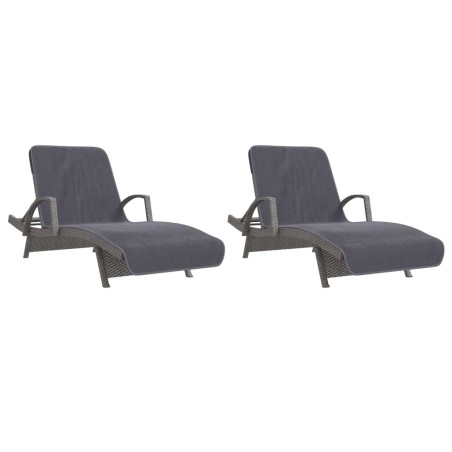 vidaXL Strandtücher 2 Stk. Anthrazit 75x200 cm Stoff 400 GSM
