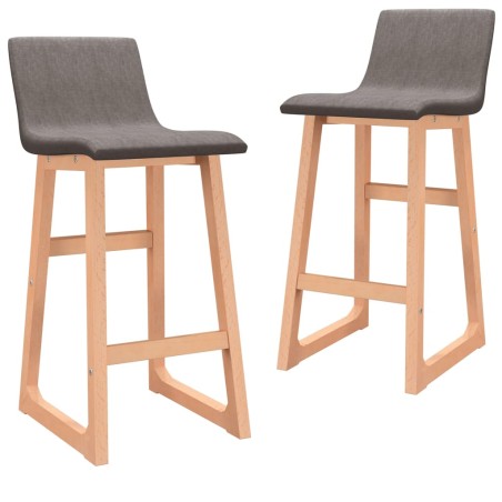Barhocker 2 Stk. Hellgrau Stoff