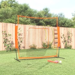 vidaXL Baseball-Netz Tragbar Rot Schwarz 219x107x212cm Stahl Polyester 