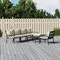 vidaXL 7-tlg. Garten-Lounge-Set mit Sandfarbigen Kissen Stahl vidaXL 7-tlg. Garten-Lounge-Set mit Sandfarbigen Kissen Stahl