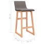 Barhocker 2 Stk. Hellgrau Stoff Barhocker 2 Stk. Hellgrau Stoff