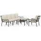 vidaXL 7-tlg. Garten-Lounge-Set mit Sandfarbigen Kissen Stahl vidaXL 7-tlg. Garten-Lounge-Set mit Sandfarbigen Kissen Stahl