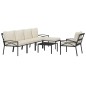 vidaXL 7-tlg. Garten-Lounge-Set mit Sandfarbigen Kissen Stahl vidaXL 7-tlg. Garten-Lounge-Set mit Sandfarbigen Kissen Stahl