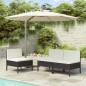 Gartenstühle 3 Stk. mit Auflagen Poly Rattan Schwarz Gartenstühle 3 Stk. mit Auflagen Poly Rattan Schwarz
