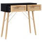 vidaXL Konsolentisch Schwarz 80x30x75cm Massivholz Kiefer Natur-Rattan vidaXL Konsolentisch Schwarz 80x30x75cm Massivholz Kiefer Natur-Rattan