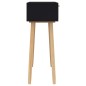 vidaXL Konsolentisch Schwarz 80x30x75cm Massivholz Kiefer Natur-Rattan vidaXL Konsolentisch Schwarz 80x30x75cm Massivholz Kiefer Natur-Rattan
