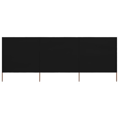 vidaXL 3-teiliges Windschutzgewebe 400 x 80 cm Schwarz