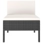 Gartenstühle 3 Stk. mit Auflagen Poly Rattan Schwarz Gartenstühle 3 Stk. mit Auflagen Poly Rattan Schwarz