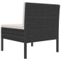 Gartenstühle 3 Stk. mit Auflagen Poly Rattan Schwarz Gartenstühle 3 Stk. mit Auflagen Poly Rattan Schwarz