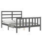 vidaXL Massivholzbett mit Kopfteil Grau 140x190 cm vidaXL Massivholzbett mit Kopfteil Grau 140x190 cm