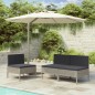 Gartenstühle 3 Stk. mit Auflagen Poly Rattan Grau Gartenstühle 3 Stk. mit Auflagen Poly Rattan Grau