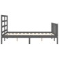 vidaXL Massivholzbett mit Kopfteil Grau 140x190 cm vidaXL Massivholzbett mit Kopfteil Grau 140x190 cm