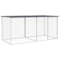 vidaXL Hühnerkäfig mit Dach Anthrazit 203x98x90 cm Verzinkter Stahl
