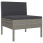 Gartenstühle 3 Stk. mit Auflagen Poly Rattan Grau Gartenstühle 3 Stk. mit Auflagen Poly Rattan Grau