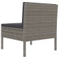 Gartenstühle 3 Stk. mit Auflagen Poly Rattan Grau Gartenstühle 3 Stk. mit Auflagen Poly Rattan Grau