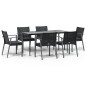 vidaXL 7-tlg. Garten-Essgruppe mit Kissen Poly Rattan und Stahl vidaXL 7-tlg. Garten-Essgruppe mit Kissen Poly Rattan und Stahl