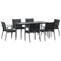 vidaXL 7-tlg. Garten-Essgruppe mit Kissen Poly Rattan und Stahl vidaXL 7-tlg. Garten-Essgruppe mit Kissen Poly Rattan und Stahl