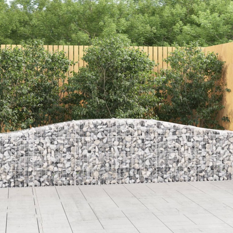 vidaXL Gabionen mit Hochbogen 6 Stk. 400x30x60/80 cm Verzinktes Eisen vidaXL Gabionen mit Hochbogen 6 Stk. 400x30x60/80 cm Verzinktes Eisen
