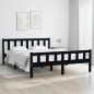 vidaXL Massivholzbett Schwarz 150x200 cm vidaXL Massivholzbett Schwarz 150x200 cm