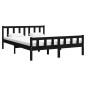 vidaXL Massivholzbett Schwarz 150x200 cm vidaXL Massivholzbett Schwarz 150x200 cm