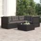 vidaXL 4-tlg. Garten-Lounge-Set mit Kissen Schwarz Poly Rattan vidaXL 4-tlg. Garten-Lounge-Set mit Kissen Schwarz Poly Rattan