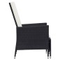 2-tlg. Garten-Lounge-Set mit Kissen Poly Rattan Schwarz 2-tlg. Garten-Lounge-Set mit Kissen Poly Rattan Schwarz