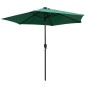 vidaXL Sonnenschirm mit LED-Leuchten & Aluminium-Mast 270 cm Grün vidaXL Sonnenschirm mit LED-Leuchten & Aluminium-Mast 270 cm Grün