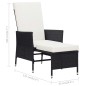 2-tlg. Garten-Lounge-Set mit Kissen Poly Rattan Schwarz 2-tlg. Garten-Lounge-Set mit Kissen Poly Rattan Schwarz