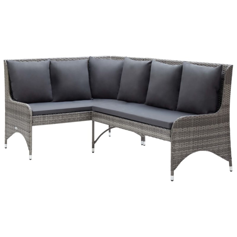 Garten-Ecksofas 2 Stk. Poly Rattan Grau Garten-Ecksofas 2 Stk. Poly Rattan Grau