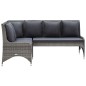 Garten-Ecksofas 2 Stk. Poly Rattan Grau Garten-Ecksofas 2 Stk. Poly Rattan Grau