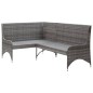 Garten-Ecksofas 2 Stk. Poly Rattan Grau Garten-Ecksofas 2 Stk. Poly Rattan Grau