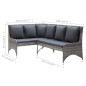 Garten-Ecksofas 2 Stk. Poly Rattan Grau Garten-Ecksofas 2 Stk. Poly Rattan Grau