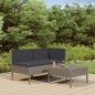 vidaXL 3-tlg. Garten-Lounge-Set mit Auflagen Poly Rattan Grau vidaXL 3-tlg. Garten-Lounge-Set mit Auflagen Poly Rattan Grau