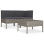 vidaXL 3-tlg. Garten-Lounge-Set mit Auflagen Poly Rattan Grau vidaXL 3-tlg. Garten-Lounge-Set mit Auflagen Poly Rattan Grau