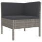 vidaXL 3-tlg. Garten-Lounge-Set mit Auflagen Poly Rattan Grau vidaXL 3-tlg. Garten-Lounge-Set mit Auflagen Poly Rattan Grau