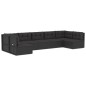 vidaXL 7-tlg. Garten-Lounge-Set mit Kissen Schwarz Poly Rattan vidaXL 7-tlg. Garten-Lounge-Set mit Kissen Schwarz Poly Rattan