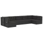 vidaXL 7-tlg. Garten-Lounge-Set mit Kissen Schwarz Poly Rattan vidaXL 7-tlg. Garten-Lounge-Set mit Kissen Schwarz Poly Rattan