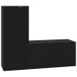 vidaXL 2-tlg. TV-Schrank-Set Schwarz Holzwerkstoff vidaXL 2-tlg. TV-Schrank-Set Schwarz Holzwerkstoff